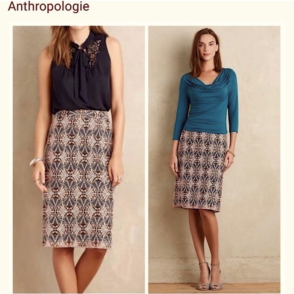 Anthropologie Moulinette Soeurs Svelta crochet lace pencil skirt Sz 4
